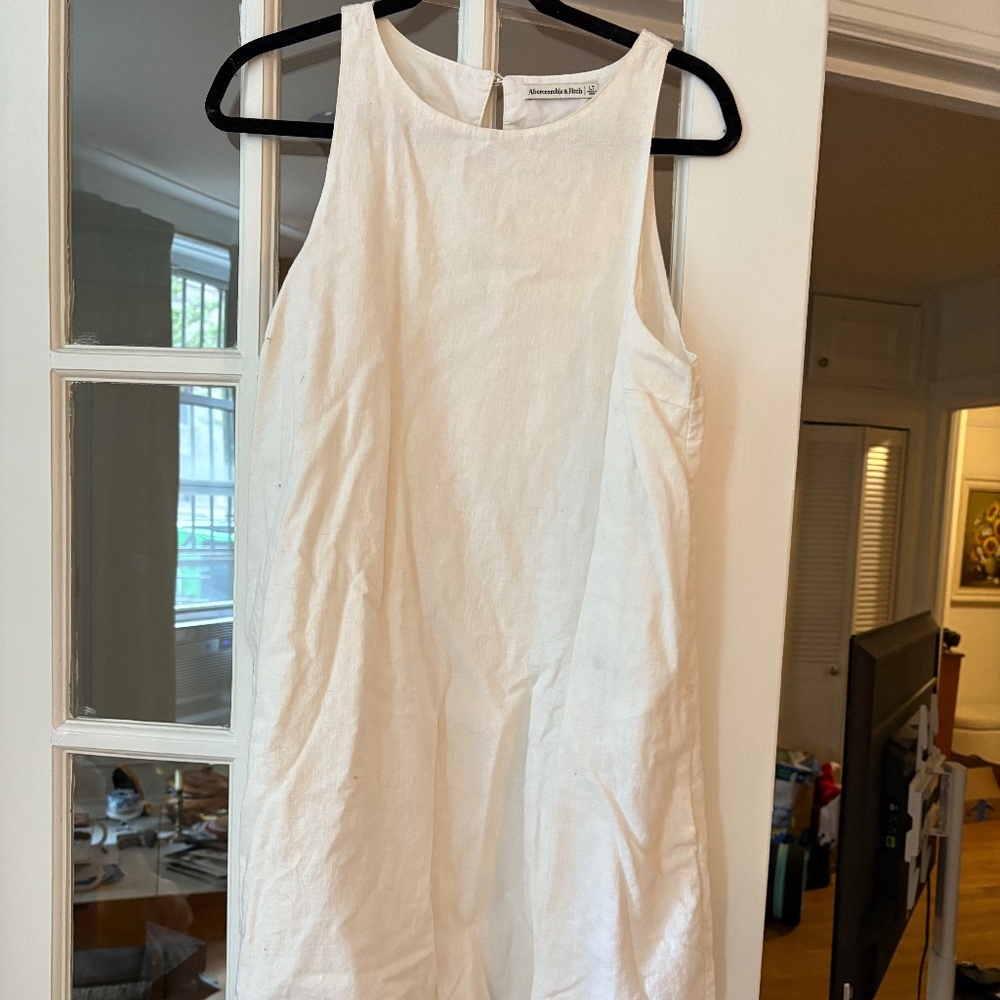 White linen dress